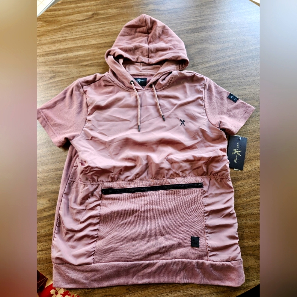 Vintage Marc Ecko Cut & Sew Hoodie Men M Purple Short Sleeve y2K